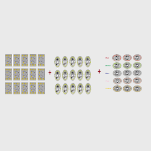 15 Pcs 9 Watt MCPCB , 15 Pcs 9 Watt DOB White, 15 Pcs 9 Watt Color DOB Material Light Electronic Hobby Kit